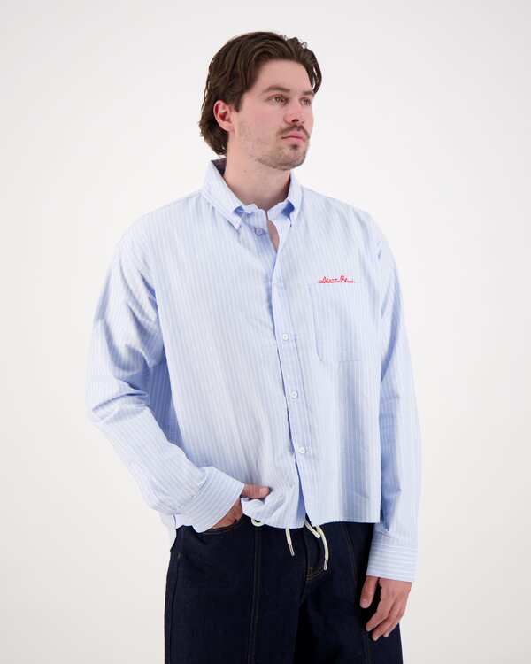 oxford script shirt Blauw