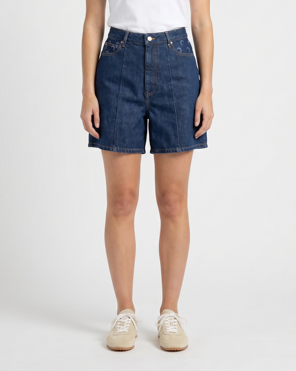Midnight Blau Denim Kürz