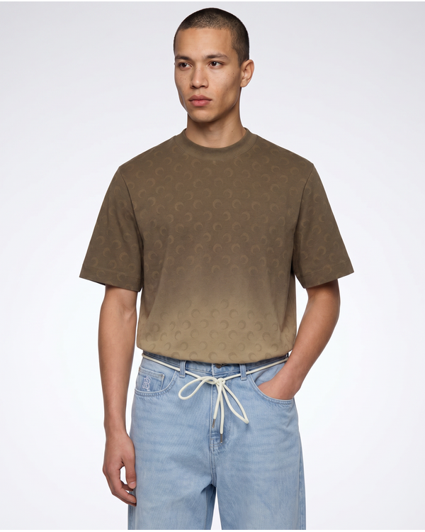 Faded Moon Crewneck T-Shirt Taupe