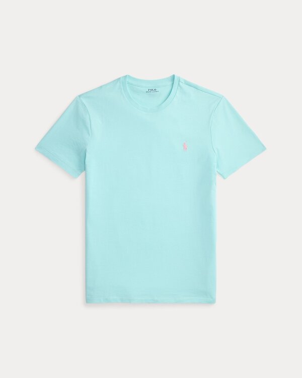 Custom Slim Fit Jersey Crewneck T-Shirt Turquoise