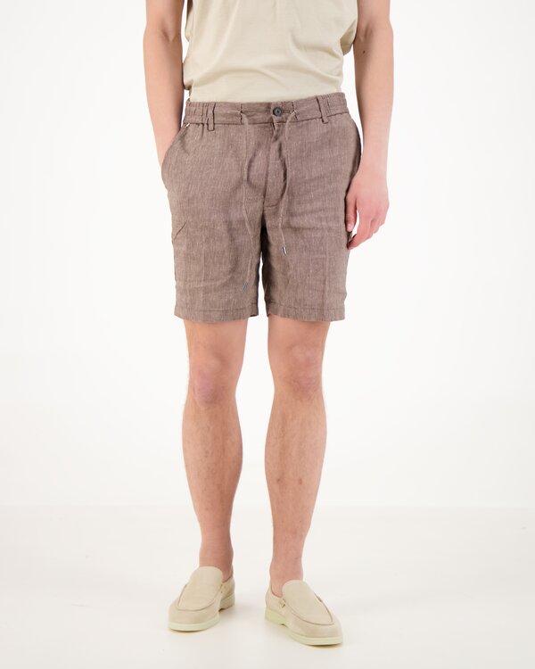 Linnenmix Modern Fit Kurz Braun