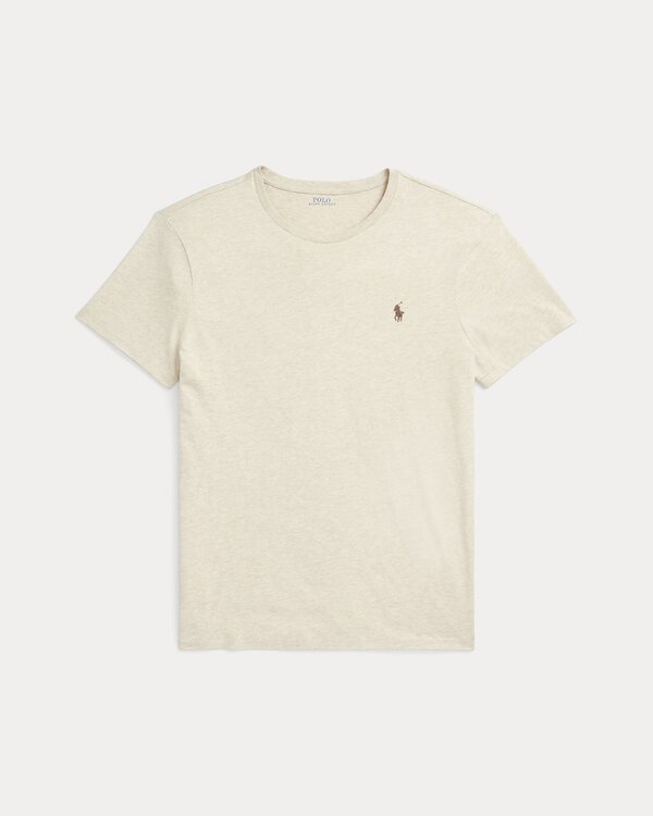 Custom Slim Fit Jersey Crewneck T-Shirt Creme