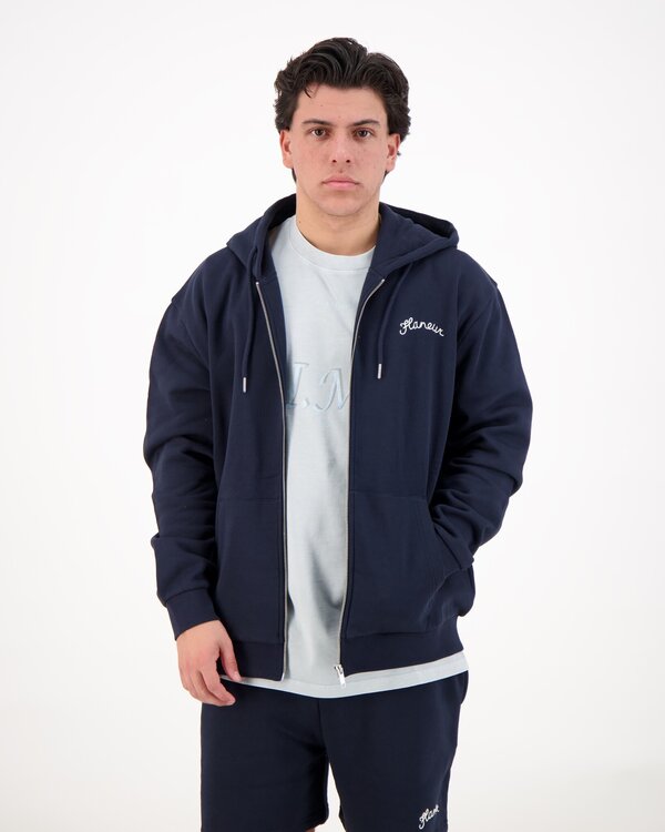 Signature Zip-Up Hoodie Navy