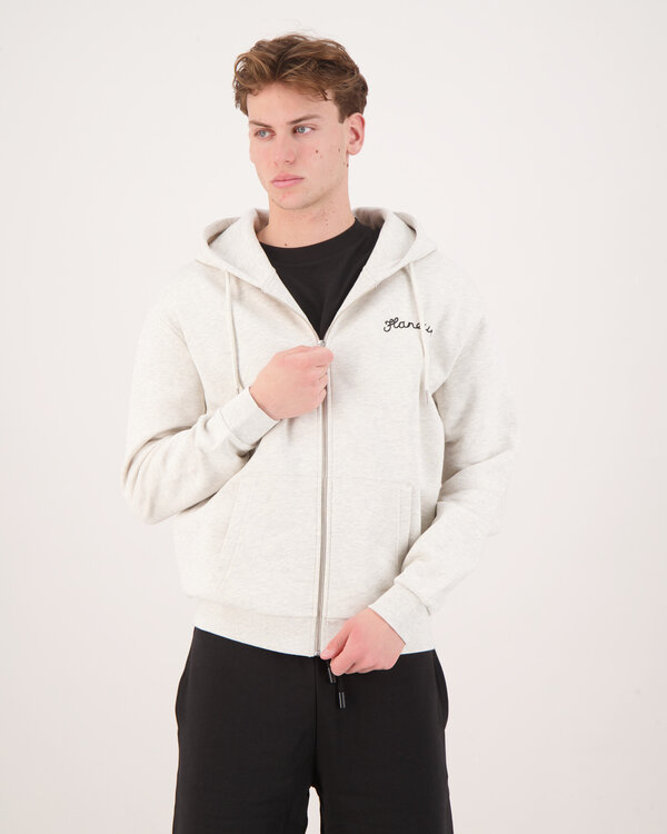 Signature Zip-Up Hoodie Light Grey