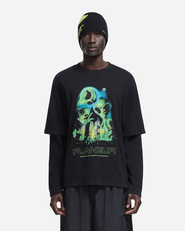City Aliens Layered Langarm Schwarz