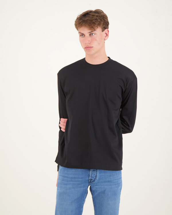 Interlock Supima Long Sleeve T-Shirt Schwarz