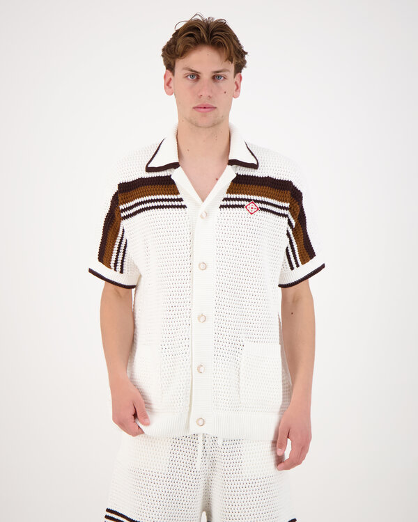 Crochet Short Sleeve Shirt Wit