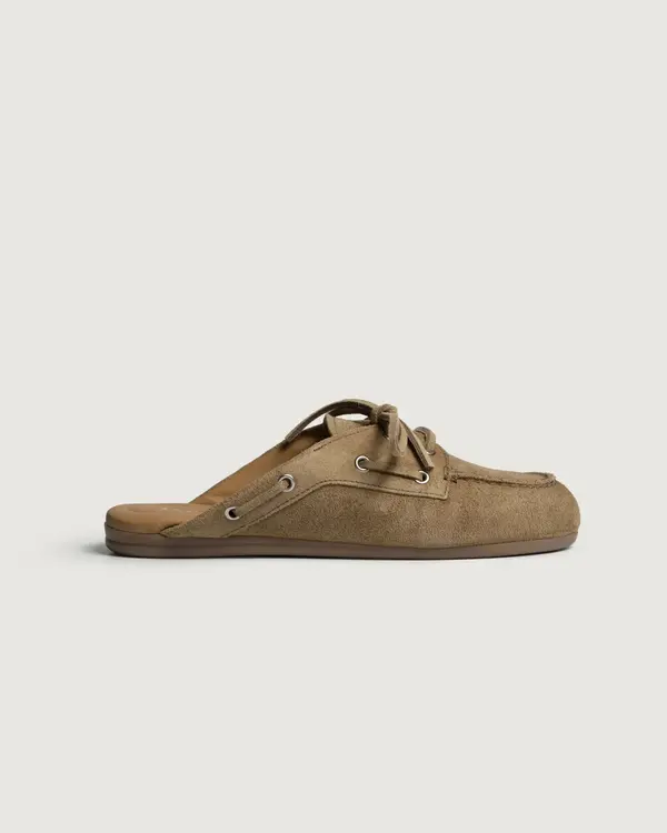 Boat Loafer Mule Camel