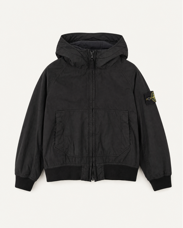 4100003 Garment Dyed Crinkle Reps Ny Jacket Zwart