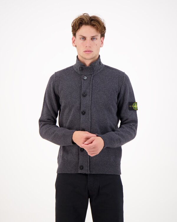 5100047 Lambswool Strickjacke Lead Grey