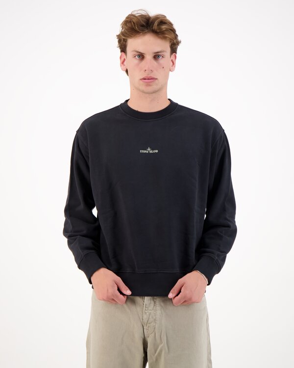 6100039 Organic Cotton Fleece Pullover Blurre Schwarz