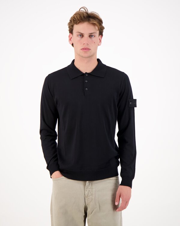 5100076 Light Pure Rws Wool long-sleeve Ghost polo Zwart
