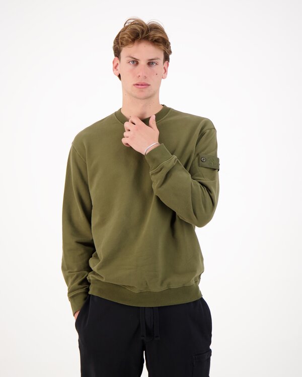 6100069 Stretch Fleece Organic Cotton Sweater Groen