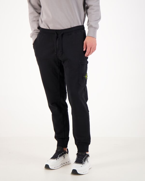 6200010 Organic Melange Cotton Fleece Cargo Jogger Black