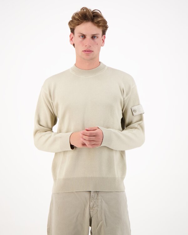 5100063 Cotton Cashmere S.I. Ghost Crewneck Sweater Beige