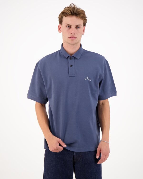 2200002 50/2 Organic Cotton Piqué Polo Blue / Grey