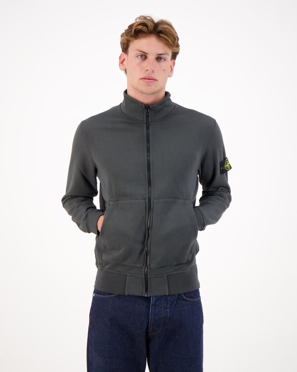 6100063 Organic Cotton Fleece Garment Zip Up Cardigan Lead Grey