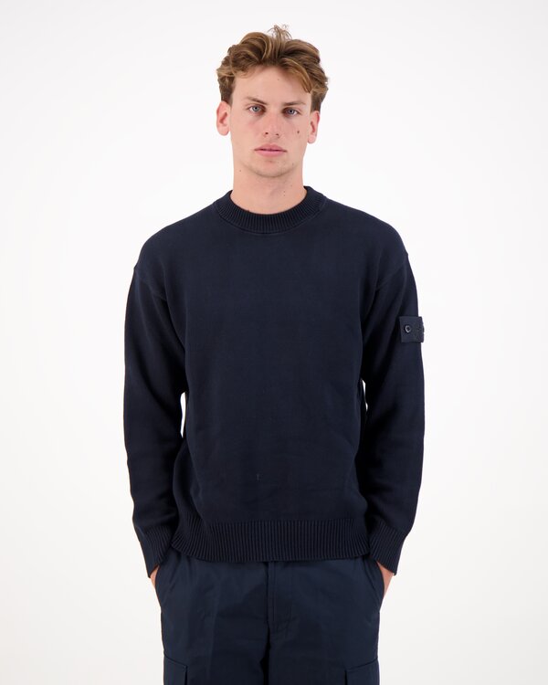 5100063 Cotton Cashmere S.I. Ghost Crewneck Sweater Navy