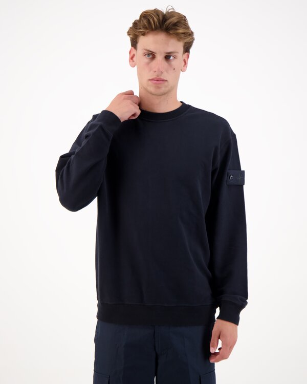 6100069 Stretch Fleece Organic Cotton Sweater Navy Blue