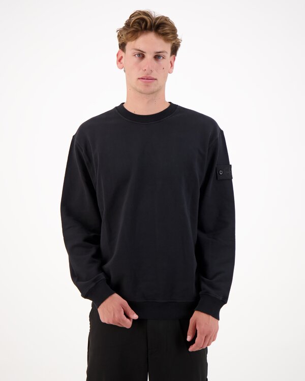 6100069 Stretch Fleece Organic Cotton Sweater Black