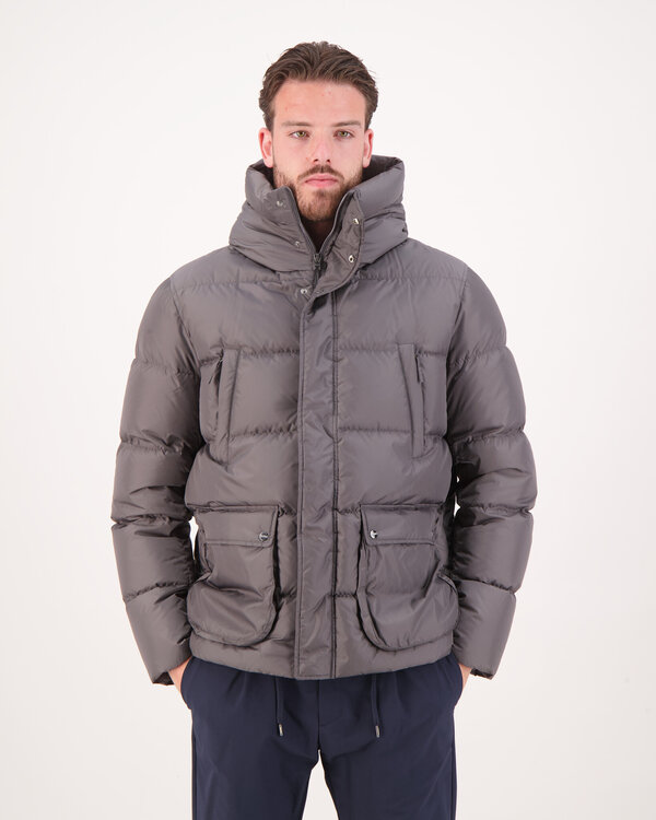 Piumino Bomber Multi Tasche Jacke Grau