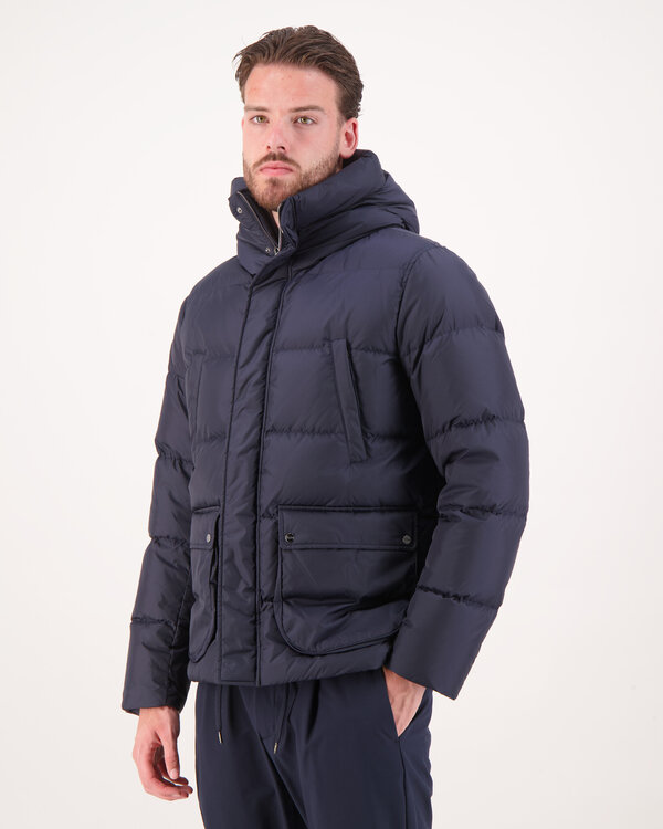 Piumino Bomber Multi Tasche Jacke Blau