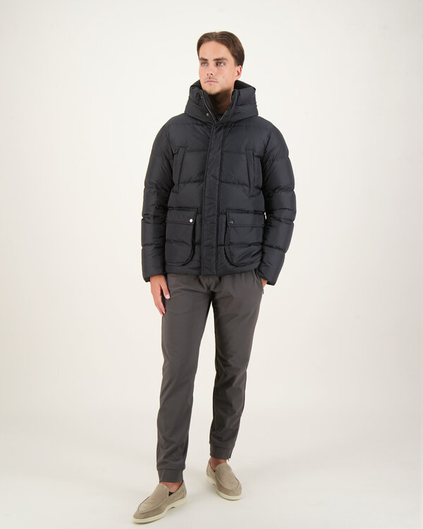 Piumino Bomber Multi Tasche Jacke Schwarz