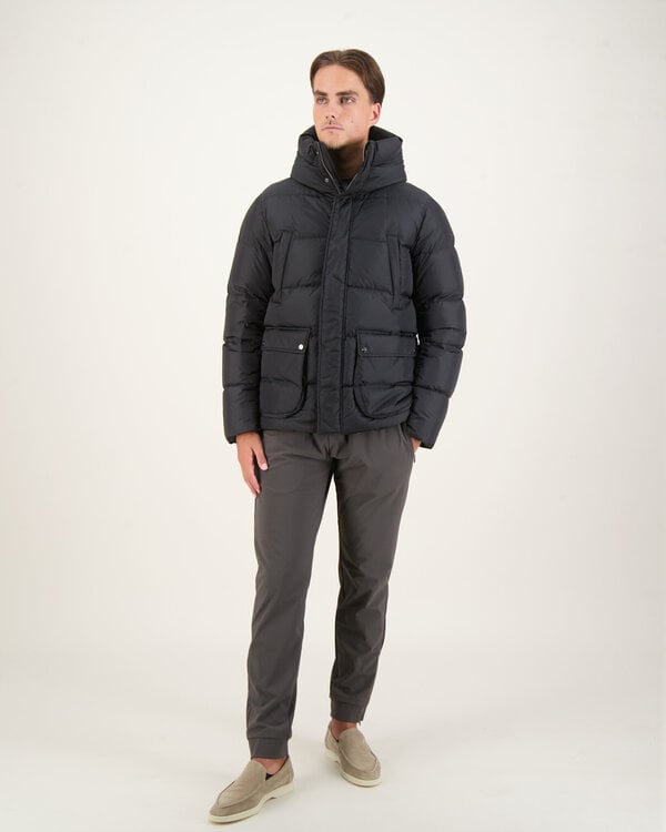 Piumino Bomber Multi Zakken Jas Zwart