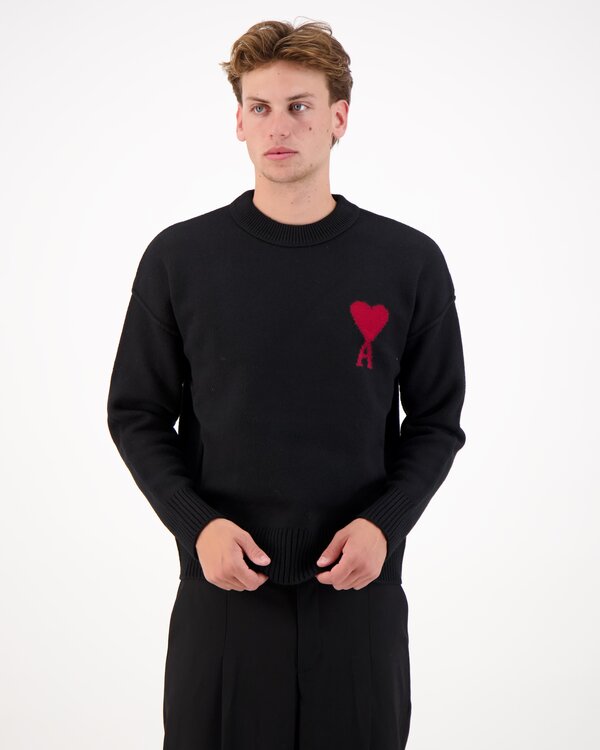 Pull Col Rond Rundhalspullover Schwarz