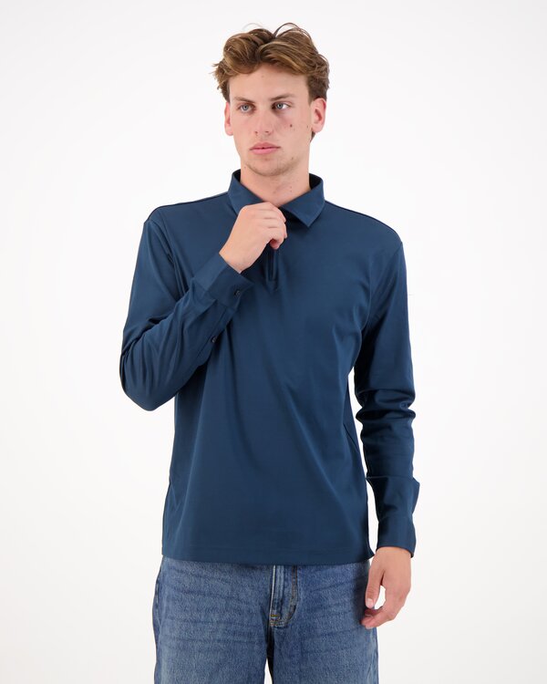 Supima Polo Zip Collar L/S Firefly