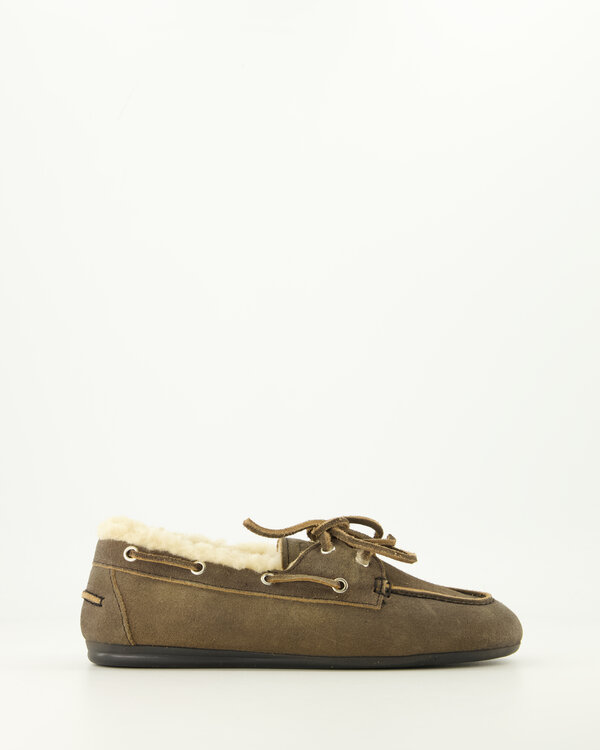 Boat Loafer Brushed Fur Suede Grijs