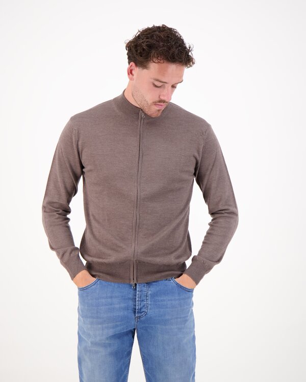 Extrafine Merino Zipper Vest Grijs