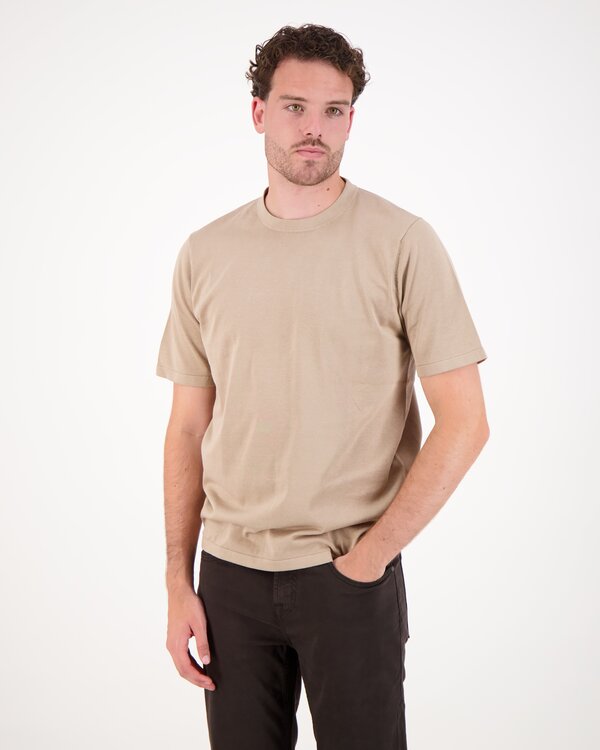 Crew Neck SS T-Shirt Beige