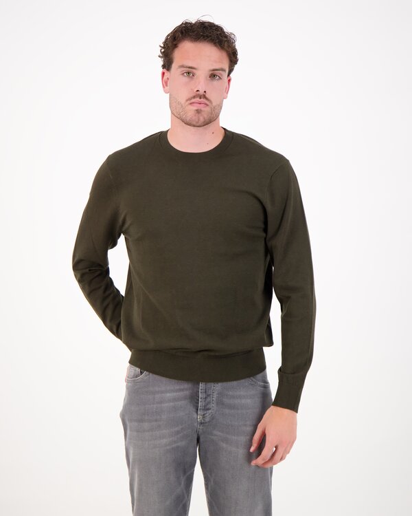 Crew Neck Pullover Donker Groen