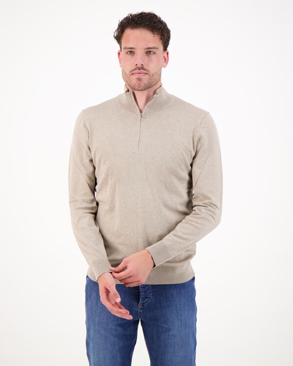 Pullover Half Zip Beige