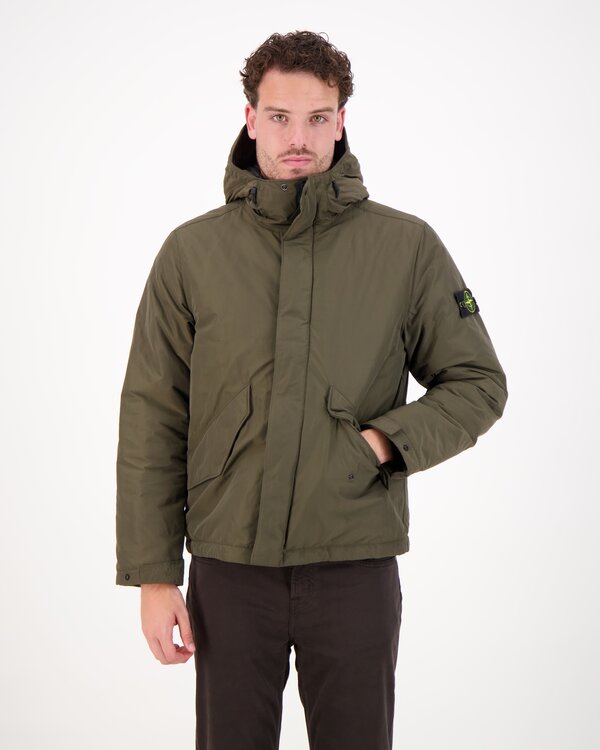4100010 Micro Twill Short Parka Light Grey