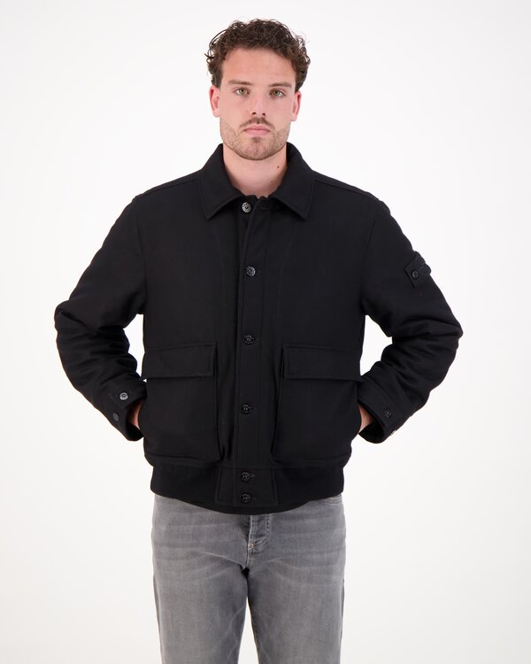 4100017 Wool Nylon Flannel S.I. Ghost Jacket Black