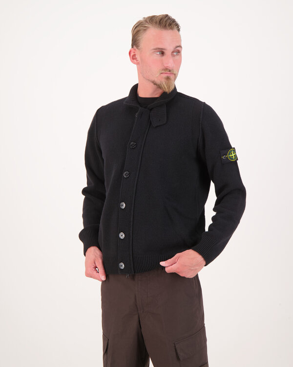 5100047 Lambswool Strickjacke Schwarz
