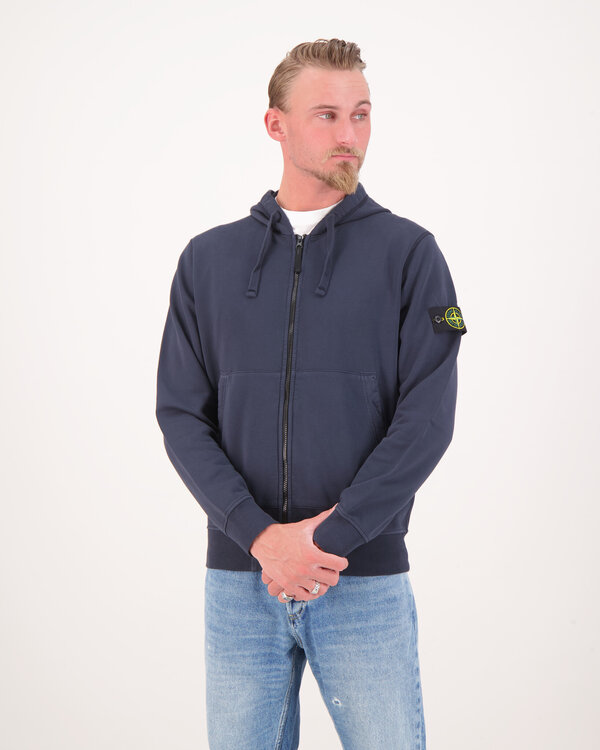 6100061 Organic Melange Cotton Fleece Sweatjacke Marine