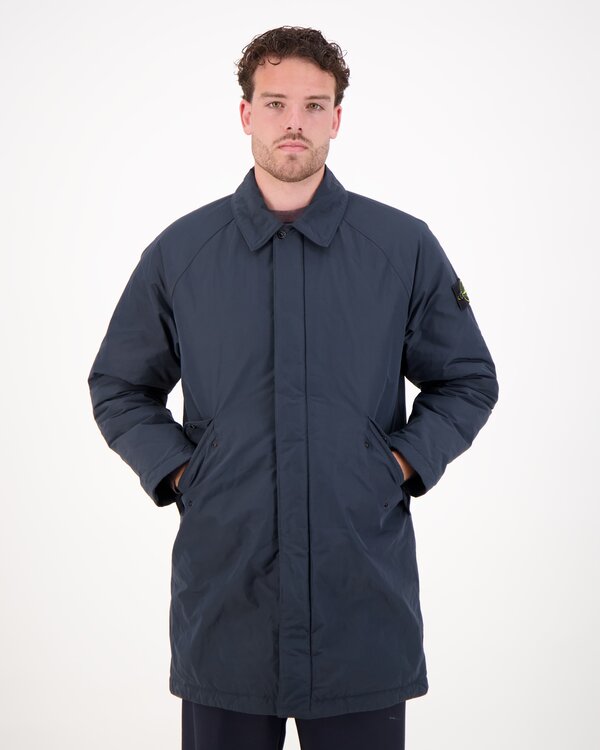 7100002 Micro Twill Long Coat Marine