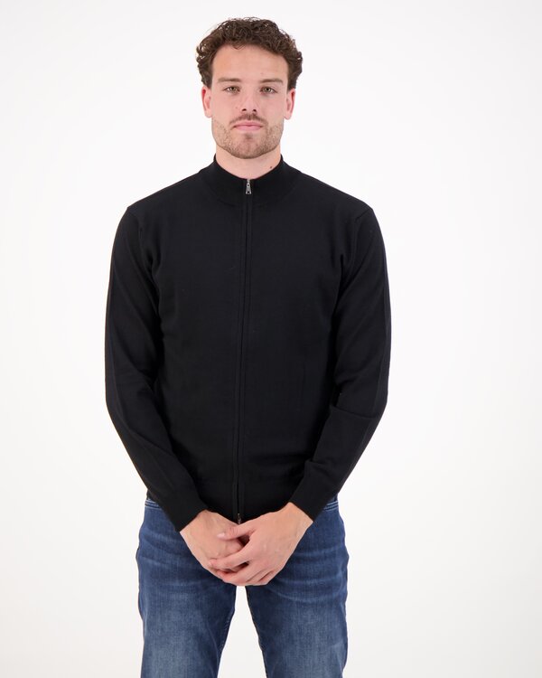 Extrafine Merino Zipper Cardigan Black