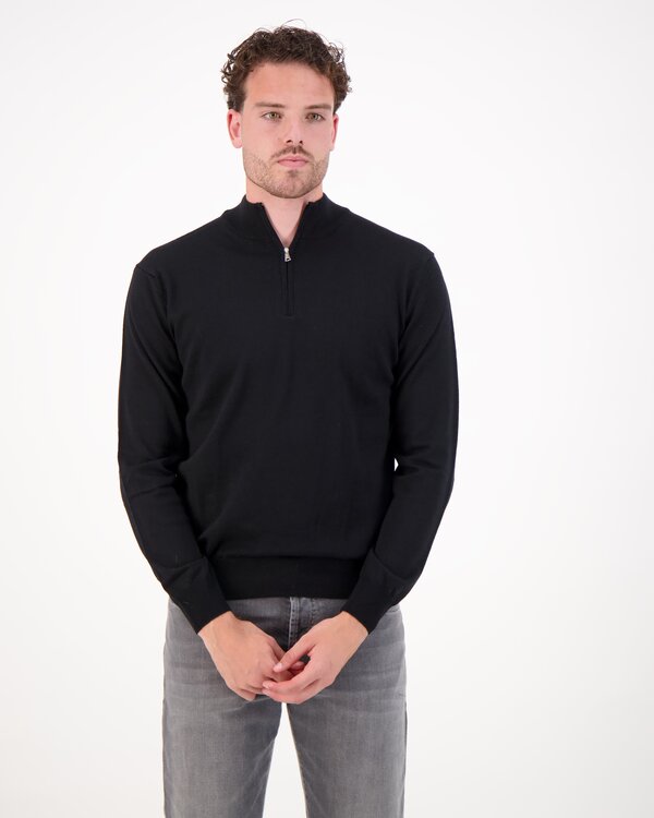 Extrafine Merino Zipper Sweater Schwarz