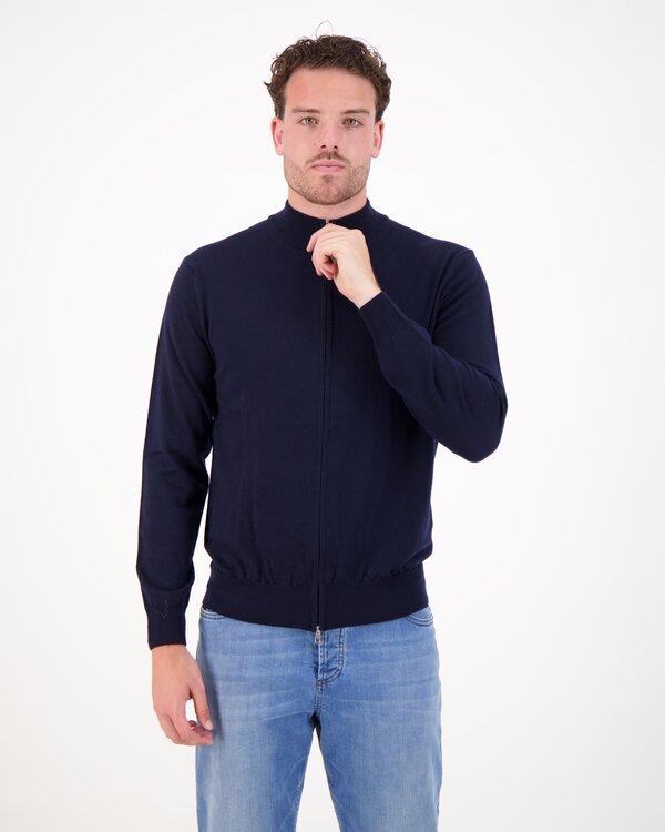 Extrafeine Merino Strickjacke Marine