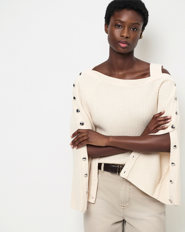 Tysio Button Detail Sweater Ivory