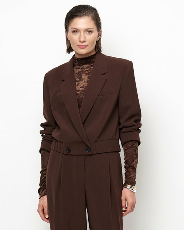 Reilley Cropped Blazer Jacke Braun