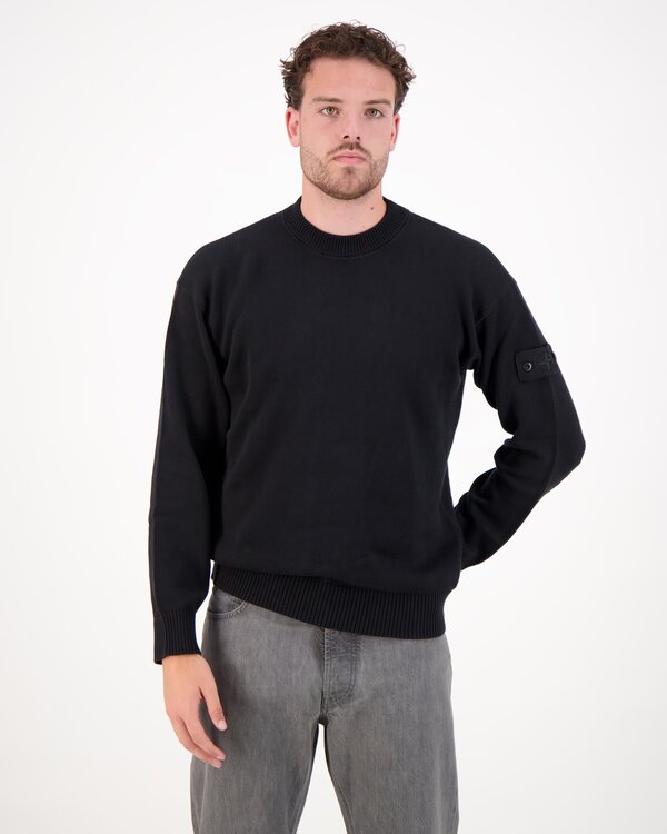 5100063 Cotton Cashmere S.I. Ghost Rundhals-Pullover Schwarz