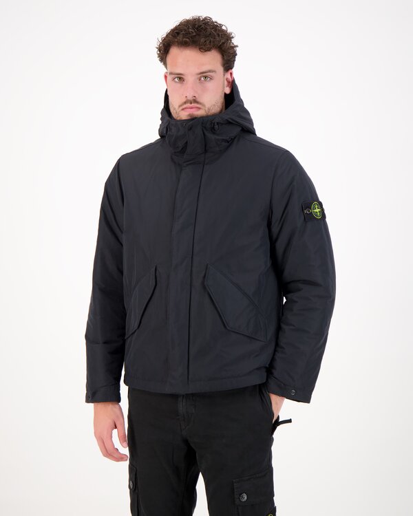 4100010 Micro Twill Short Parka Zwart
