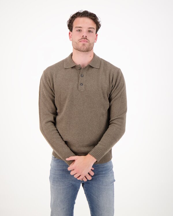 Polo Longsleeve Knitwear Brown