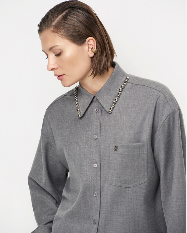 Courtney Embellished Shirt Grey