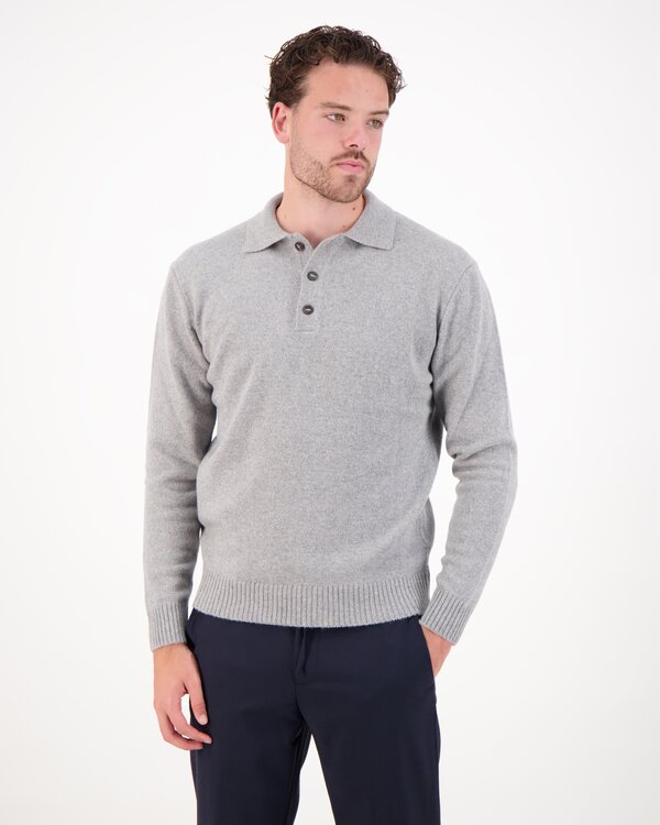 Polo Longsleeve Knitwear Grey